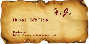Hubai Júlia névjegykártya